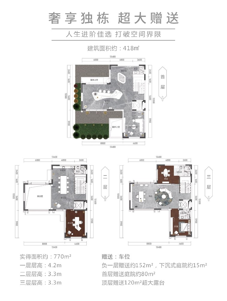 别墅418㎡均价15000